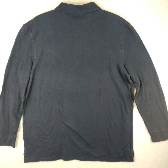 Nautica Mens Long Sleeve Polo Shirt Classic Fit XXLarge Navy Blue Polo Rugby 2XL - Picture 7 of 11